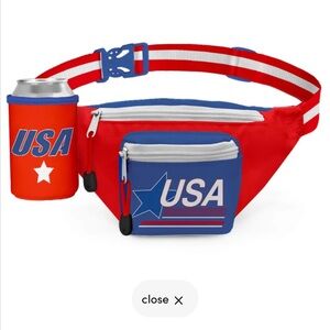 BNWT Tipsy Elves Red USA Fanny Pack W/Drink Holder 29”- 46”